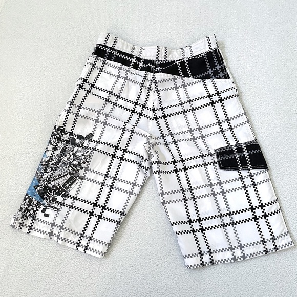 UnionBay Swim Suite Trunks Men’s Size 16 White Black Dotted Line - Picture 4 of 4